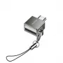 YESIDO GS08 Mini Aluminum Alloy USB Type-C OTG Adapter with Card Reader - Black