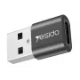 YESIDO GS09 Mini Aluminum Alloy USB Type-C to USB-A OTG Adapter Black