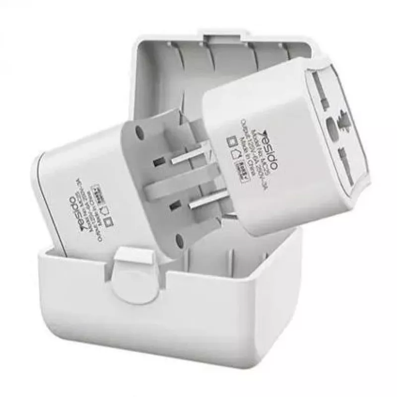 YESIDO MC25 Travel Adapter Plug Kit White