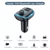 YESIDO Y44 MP3 Player Bluetooth Car Charger with QC3.0, LED Display, Hands-Free Calling, Black