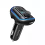 YESIDO Y44 MP3 Player Bluetooth Car Charger with QC3.0, LED Display, Hands-Free Calling, Black
