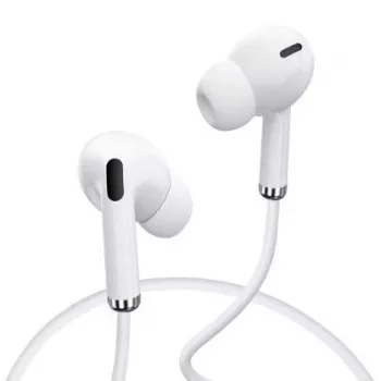 YESIDO YH33 Wired In-Ear Stereo Earphones with Built-In Microphone, 3.5mm Jack, Tangle-Free Flat Cable, White