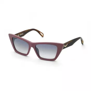 ZADIG & VOLTAIRE SUNGLASSES SZV419-55816X Women's Acetate Frame Grey Mirrored Lenses 55/16/140 mm