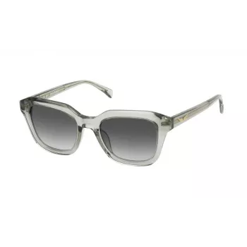 ZADIG & VOLTAIRE SZV364-5009RM Unisex Rectangular Sunglasses - Black Acetate Frame, Grey Gradient Lens - 50/17/140 mm
