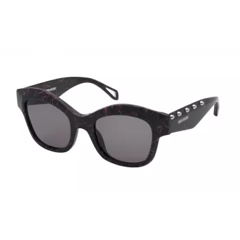 ZADIG & VOLTAIRE Women's Butterfly Sunglasses SZV410-520803 Black/Grey Gradient 52mm