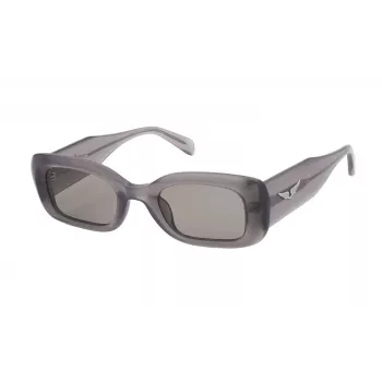 ZADIG & VOLTAIRE Women's Cat-Eye Sunglasses SZV372-4906A5 - Black Acetate Frame, Grey Gradient Lens, UV400 Protection
