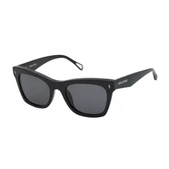 ZADIG & VOLTAIRE Women's Rectangular Sunglasses SZV373-530700 Black/Grey 53mm