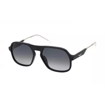 ZADIG & VOLTAIRE Women's Sunglasses SZV365-570700 Black Acetate Square Frame Grey Polycarbonate Lenses 57mm