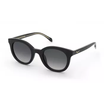 Zadig & Voltaire Women's Sunglasses SZV456-500700 Rectangular Black Frame Grey Lens 50mm