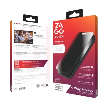 ZAGG InvisibleShield Glass Elite Privacy 360 Screen Protector for iPhone 14 Pro Max