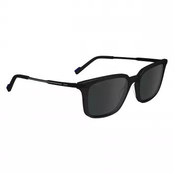 ZEISS MAN ZS24719S-1 Sunglasses - Black Acetate Frame, Grey Polycarbonate Lenses, 54/18/145 mm
