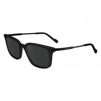 ZEISS MAN ZS24719S-1 Sunglasses - Black Acetate Frame, Grey Polycarbonate Lenses, 54/18/145 mm