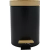 Zeller 18910 Bamboo Lid 3L Soft-Close Pedal Bin, Matte Black