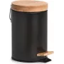 Zeller 18910 Bamboo Lid 3L Soft-Close Pedal Bin, Matte Black
