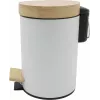 Zeller Cosmetic Pedal Bin 3.0 L Bamboo, White (18908)