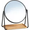 Zeller Present 18738 Freestanding Round Make-up Mirror, Double-Sided 1x/3x Magnification, Black