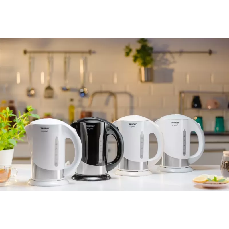 Zelmer Crystal ZCK7630W Electric Kettle, 1.7 L, 2200 W, White