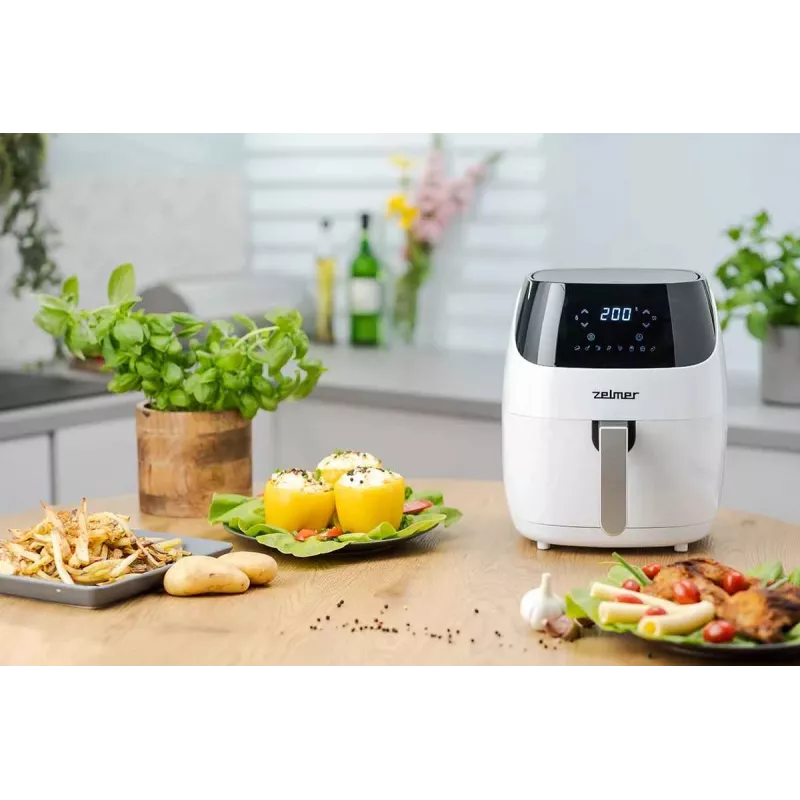 Zelmer ZAF5501W Oil-Free Air Fryer, 5L, 1500W, Digital Touch Panel, White