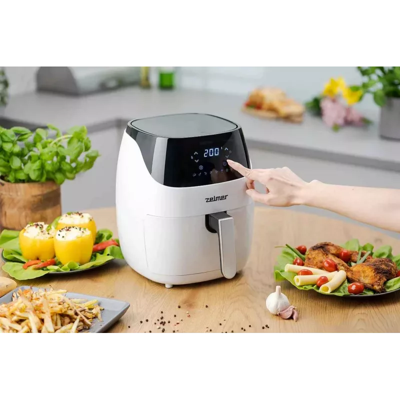 Zelmer ZAF5501W Oil-Free Air Fryer, 5L, 1500W, Digital Touch Panel, White