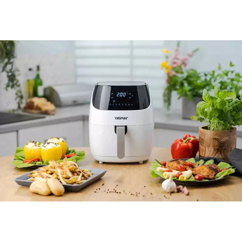 Zelmer ZAF5501W Oil-Free Air Fryer, 5L, 1500W, Digital Touch Panel, White