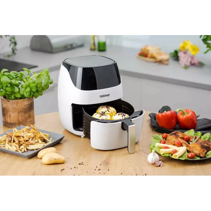 Zelmer ZAF5501W Oil-Free Air Fryer, 5L, 1500W, Digital Touch Panel, White