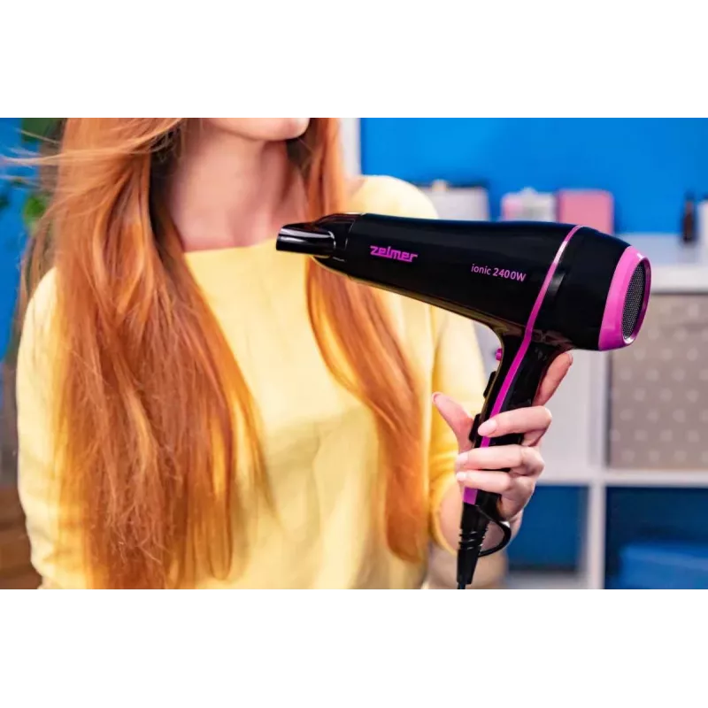 Zelmer ZHD8360 Ionic Hair Dryer 2200W Black/Silver with Diffuser