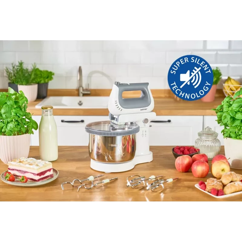 Zelmer ZHM2659 Hand Mixer, 400 W, 5 Speeds + Turbo, White/Grey