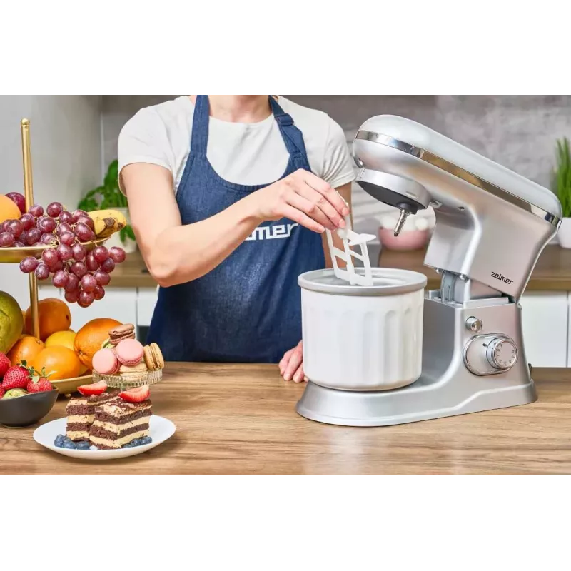 Zelmer ZKR1360 Stand Mixer – 1300 W, 5.5 L Bowl, Planetary Mixing, Black/Silver