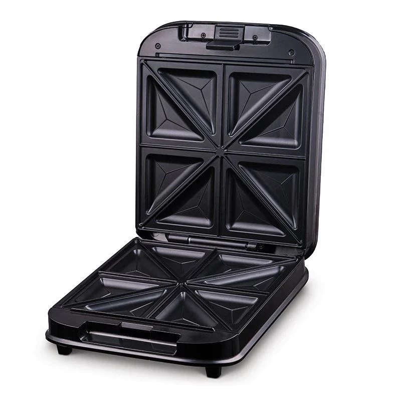 Zelmer ZSM7410 1200W Sandwich Toaster for 4 Sandwiches, Non-Stick Plates, Stainless Steel/Black