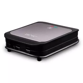 Zelmer ZSM7410 1200W Sandwich Toaster for 4 Sandwiches, Non-Stick Plates, Stainless Steel/Black