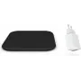 Zens Single Wireless Charger Combi Pack USB - Qi Certified 10W Fast Charging Pad with 12W Wall Adapter, Black