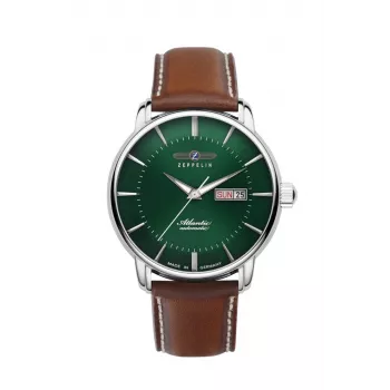 Zeppelin Atlantic 84664 Automatic Watch, 40 mm, Black Dial, Brown Leather Strap