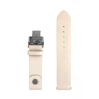 Zeppelin White Leather Watch Strap 18mm - Genuine Leather, Stainless Steel Buckle
