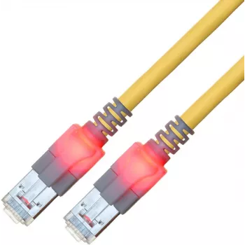 ZVK GmbH EasyLan DualBoot LED CAT 6 SFTP Patch Cable RJ-45 Male to RJ-45 Male 50cm Yellow CS1OYCDCD0005