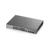 ZyXEL GS1350-18HP-EU0101F Smart Managed Gigabit PoE+ Switch with 16 PoE+ Ports and 2 SFP Uplinks, 250W Budget