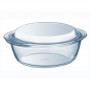 PYREX Essentials Glass Casserole Dish with Lid, 2.1L, Round, Borosilicate Glass, Transparent, Ø19cm