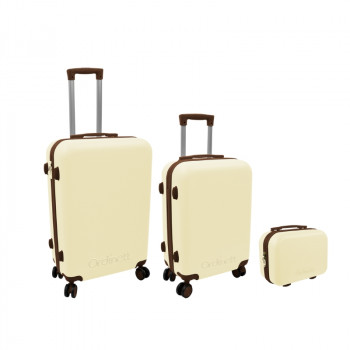 ORDINETT 3-Piece Luggage Set, 60 L + 43 L + 15 L, White