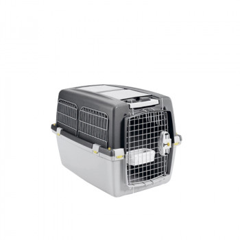 STEFANPLAST Gulliver 4 Plus Transport Cage for Dogs and Cats, 71 x 51 x 50 cm, Dark Grey/Light Grey
