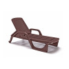 BICA Sun Lounger Nilo Brown - 5-Position Adjustable Backrest, Powder-Coated Aluminum Frame, Textilene Fabric
