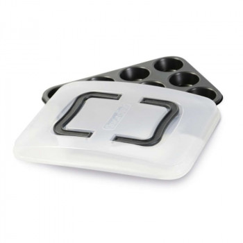 GUARDINI Cake tin 12 pcs. with carrying lid Bake Away 27 x 35 x 3 cm