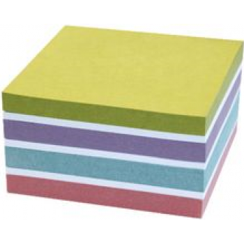 Kores Recycling Sticky Note Cube Recycled Pastel Notes 75 x 75 mm, 450 Sheets, Recycled Paper, Secure Adhesion, 1 Cube N47463