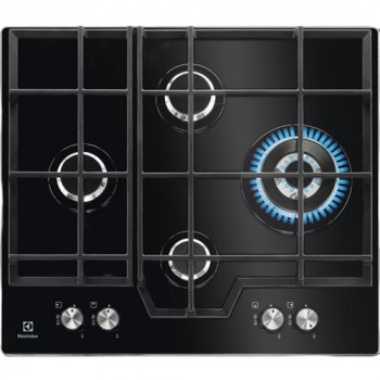 Electrolux KGG6456K 60cm Built-in Gas Hob with 4 Burners, Black Glass