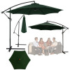 LEAN Side Garden Umbrella with Adjustable Tilt and Cover 350 x 250 cm Green