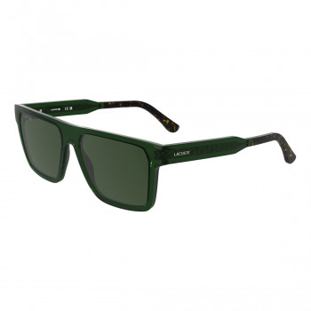 Lacoste Men's L6059SN-301 Rectangular Sunglasses, Havana Frame, Brown Lenses, 56mm