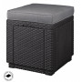 KETER Garden chair/storage box Cube with cushion grey