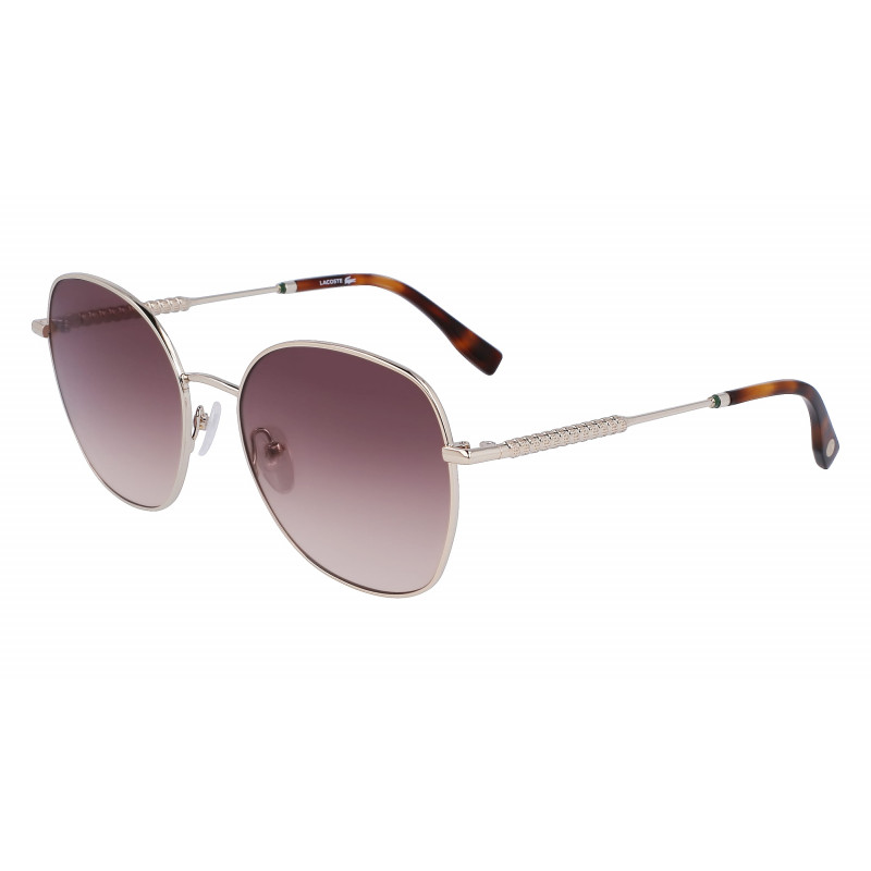 Lacoste Women's L257S-712 Square Sunglasses, Havana Frame, Brown Lens, 56mm