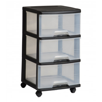CURVER 3 Drawer System 20L Drawer System 37x39x61cm black/translucent