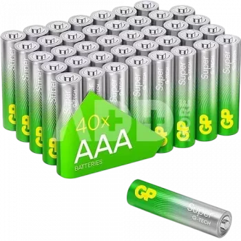 AAA alkaline batteries pack GP 03024AETA-B40 — 40 cells, Micro (AAA) Super Alkaline