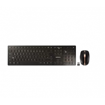 Keyboard and Mouse Set Cherry DW 9100 SLIM — Wireless RF + Bluetooth, QWERTY Spanish layout, 111 keys, Black